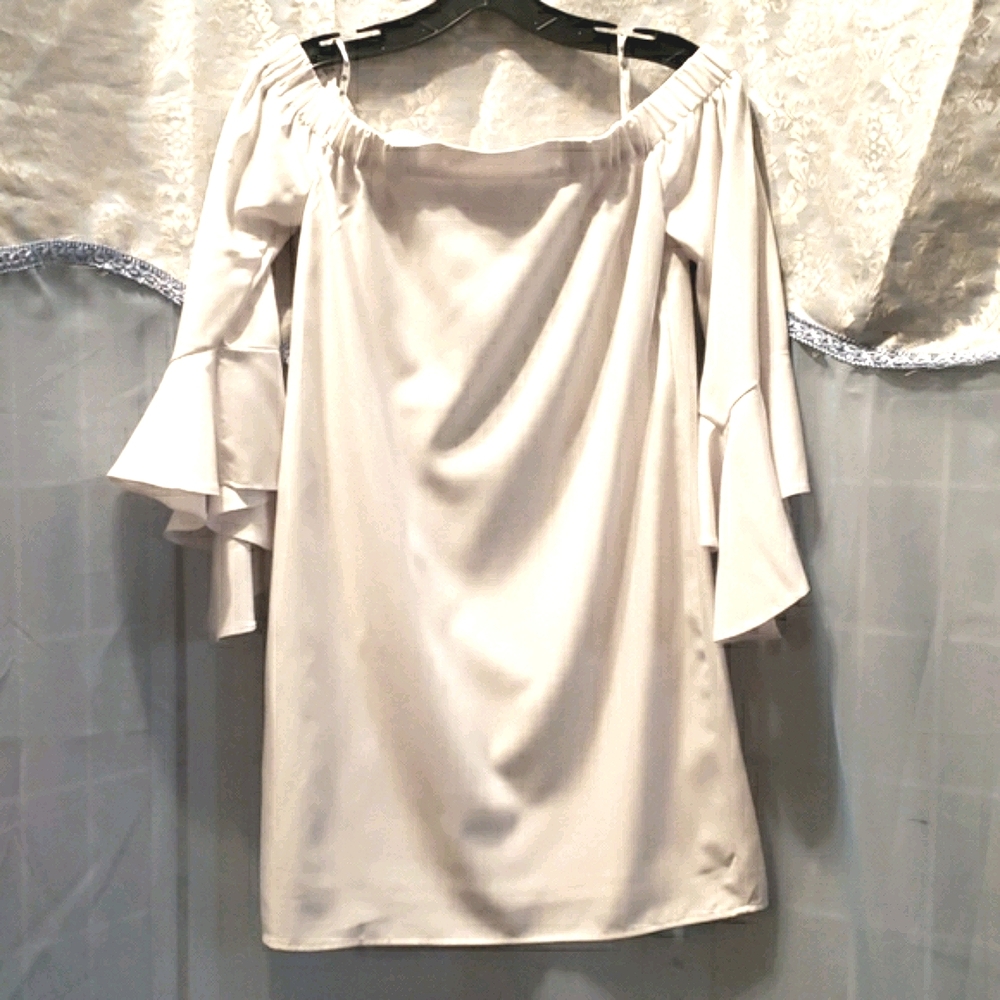 MISSGUIDED WHITE OFF-SHOULDER DRESS SZ 2 - Picture 6 of 8